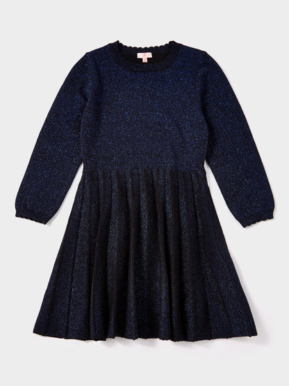 Glitter Navy Lurex Knitted Dress