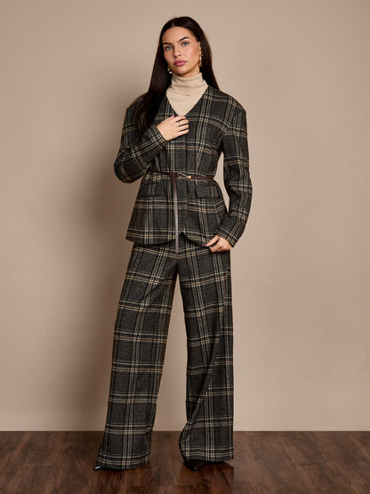 Aimee Brown Check Blazer