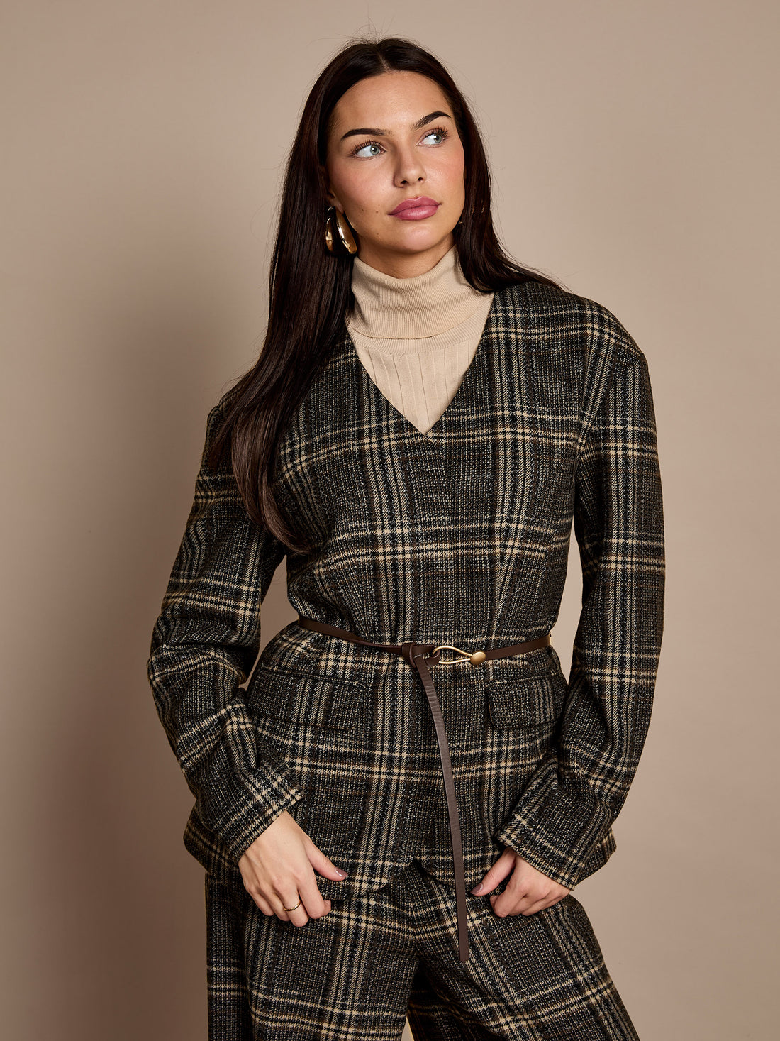 Aimee Brown Check Blazer