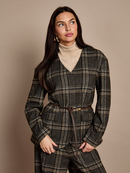 Aimee Brown Check Blazer