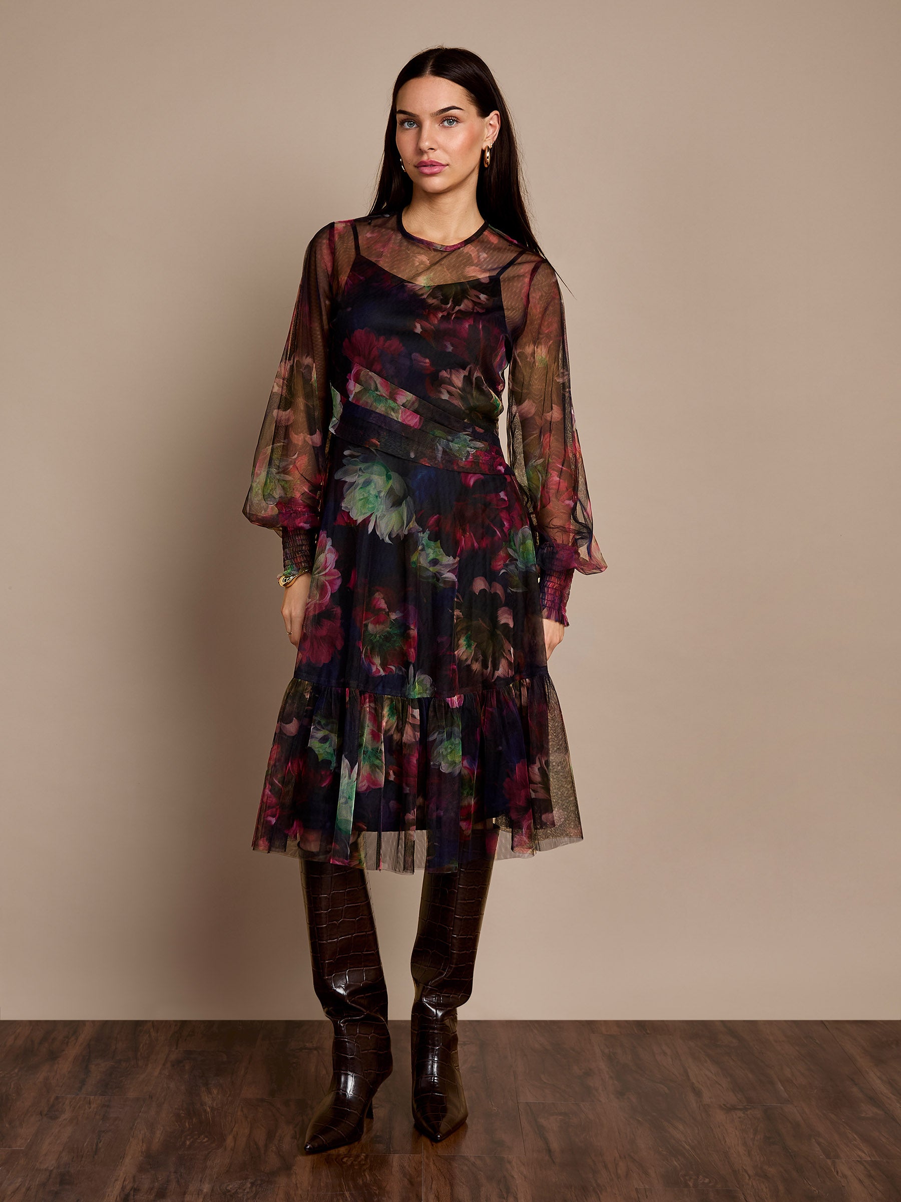 Bettina Floral Mesh Dress
