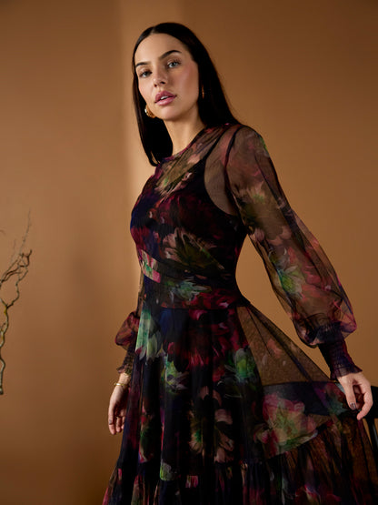 Bettina Floral Mesh Dress