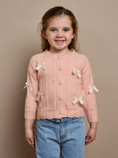GWD Twinkle Bow Pink Cardigan