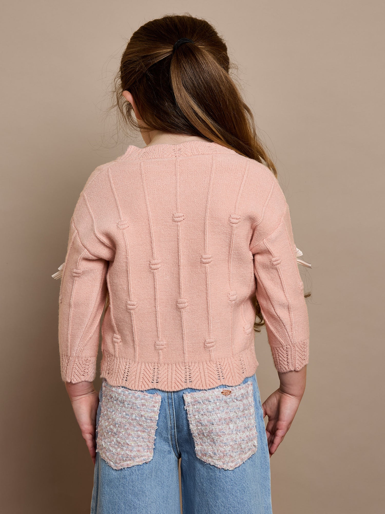 GWD Twinkle Bow Pink Cardigan