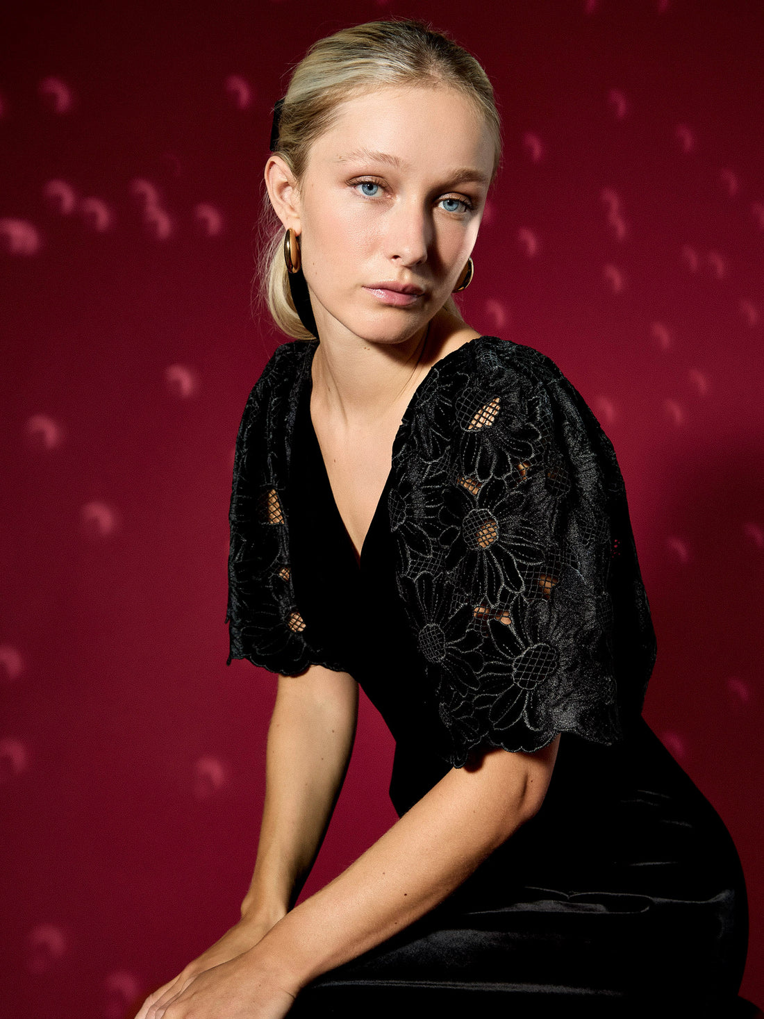 GWD Cecily Embroidered Velvet Maxi Dress