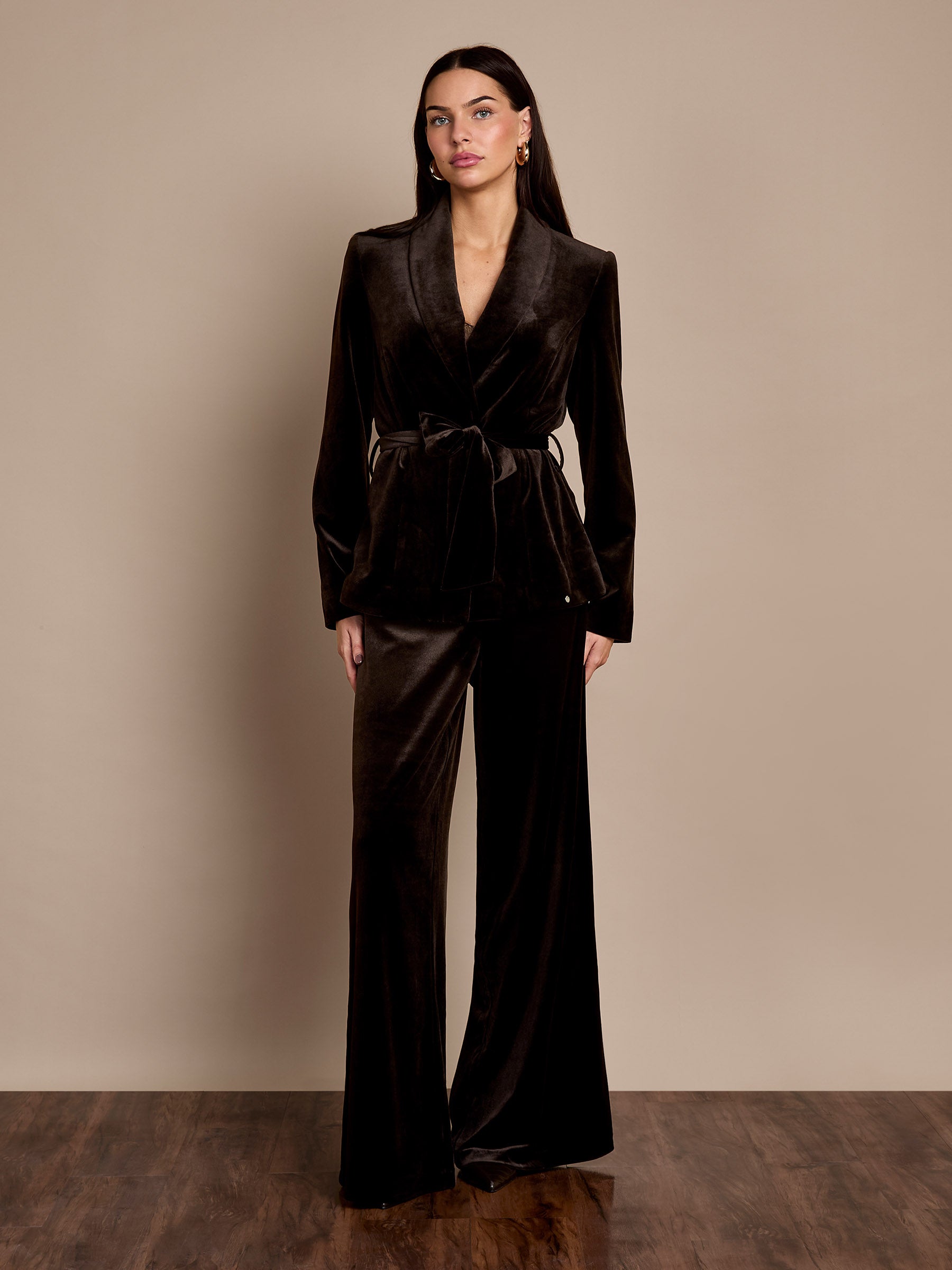 Claire Chocolate Velvet Jacket