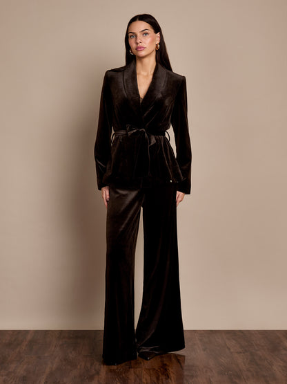 Claire Chocolate Velvet Jacket