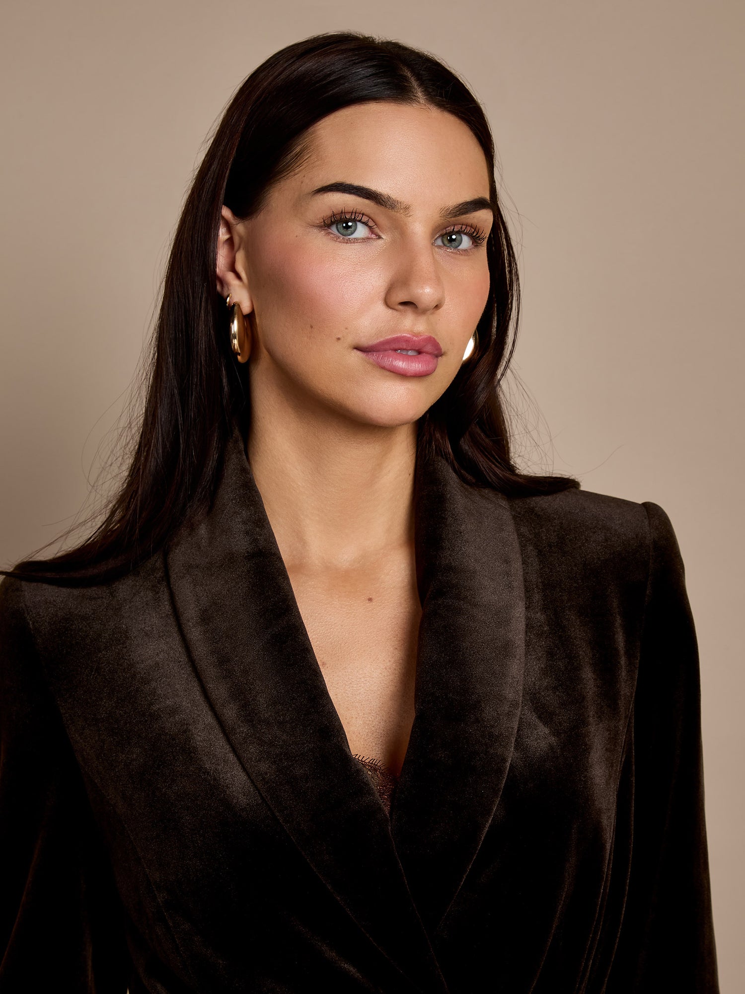 Claire Chocolate Velvet Jacket