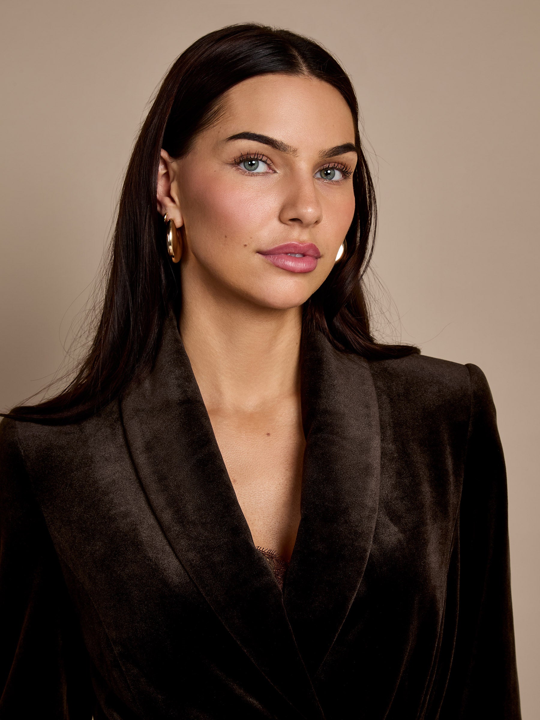 Claire Chocolate Velvet Jacket