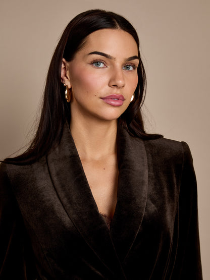 Claire Chocolate Velvet Jacket