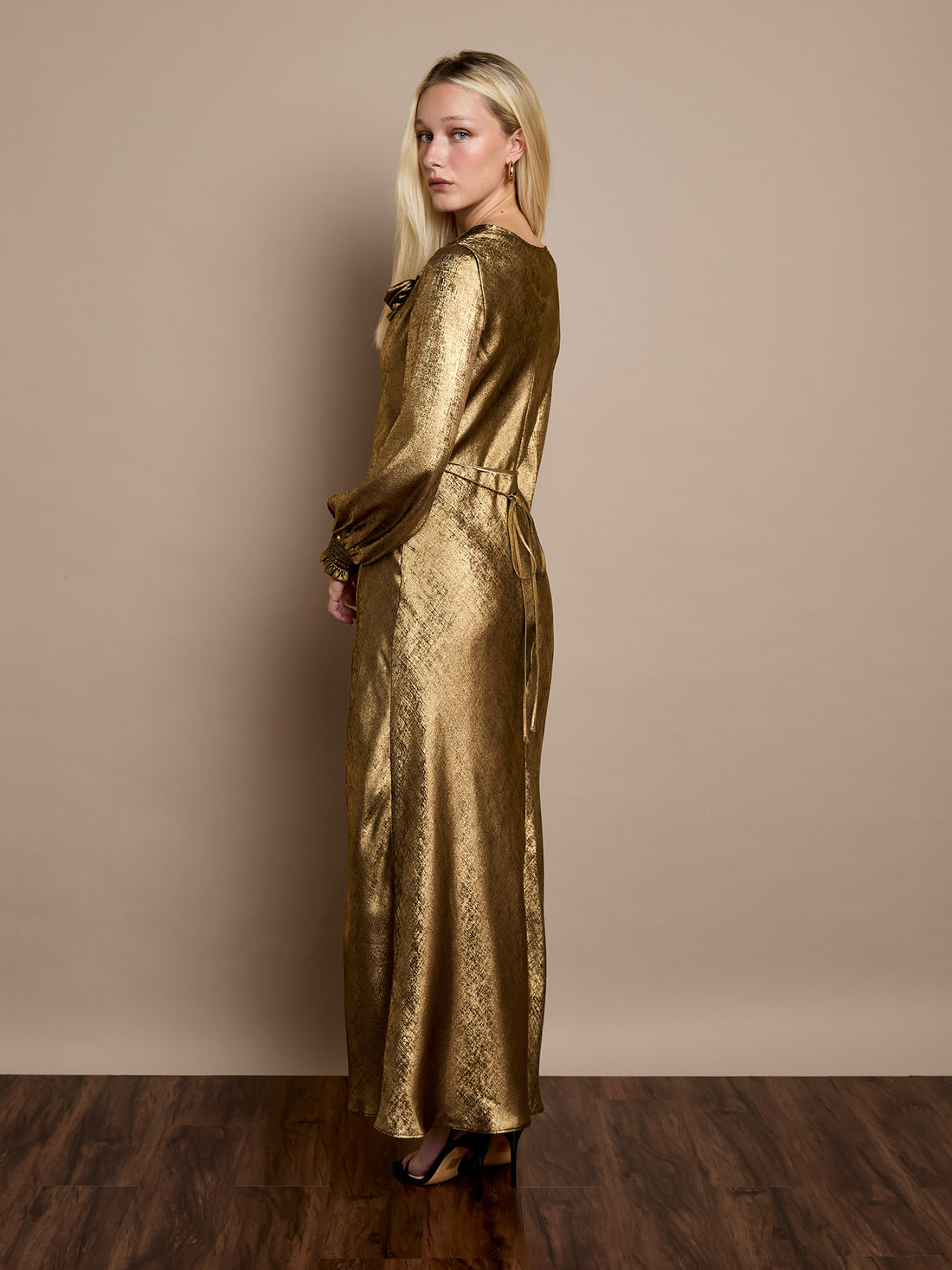Juliet Gold Metallic Maxi Dress
