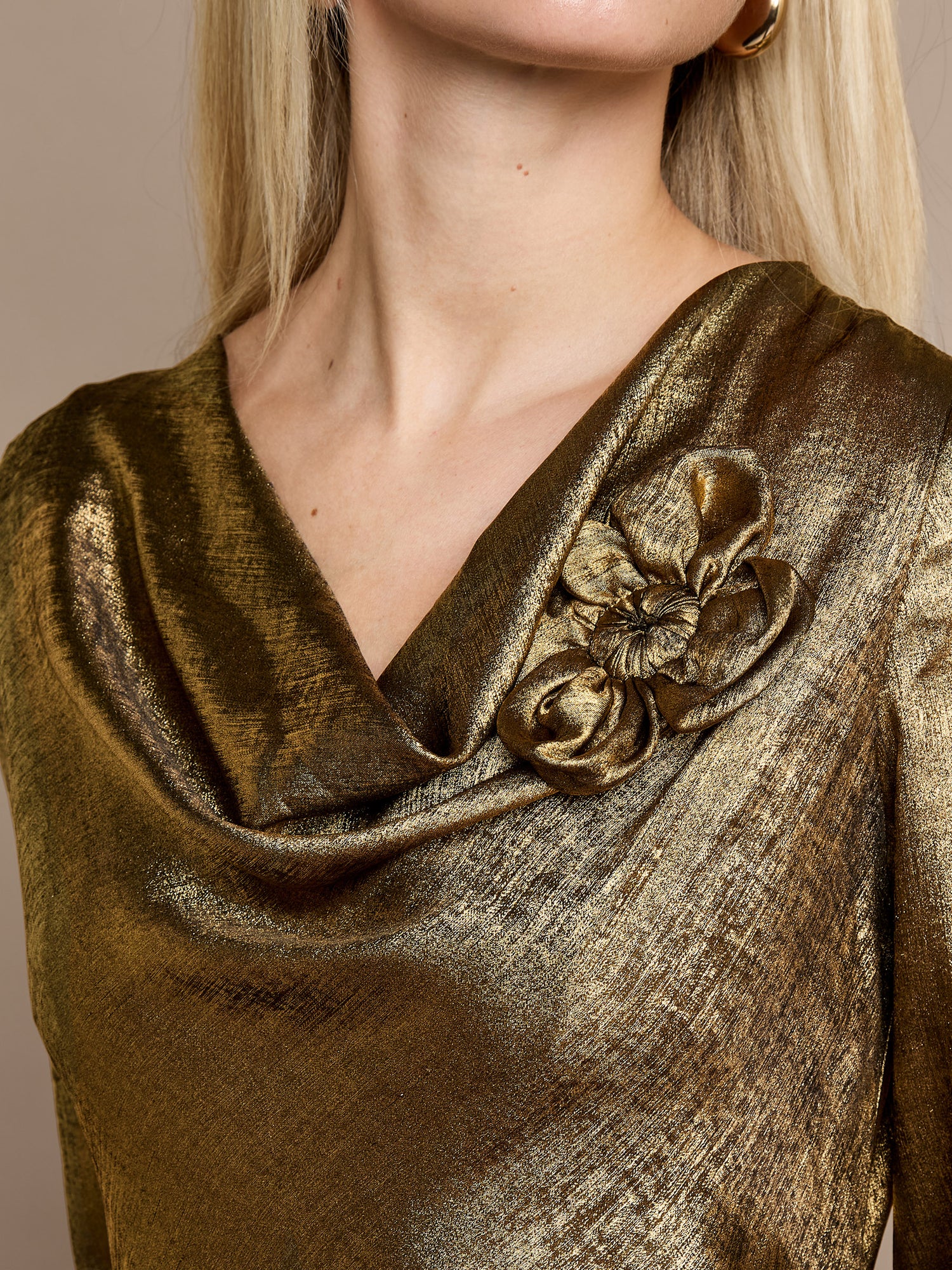 Juliet Gold Metallic Maxi Dress