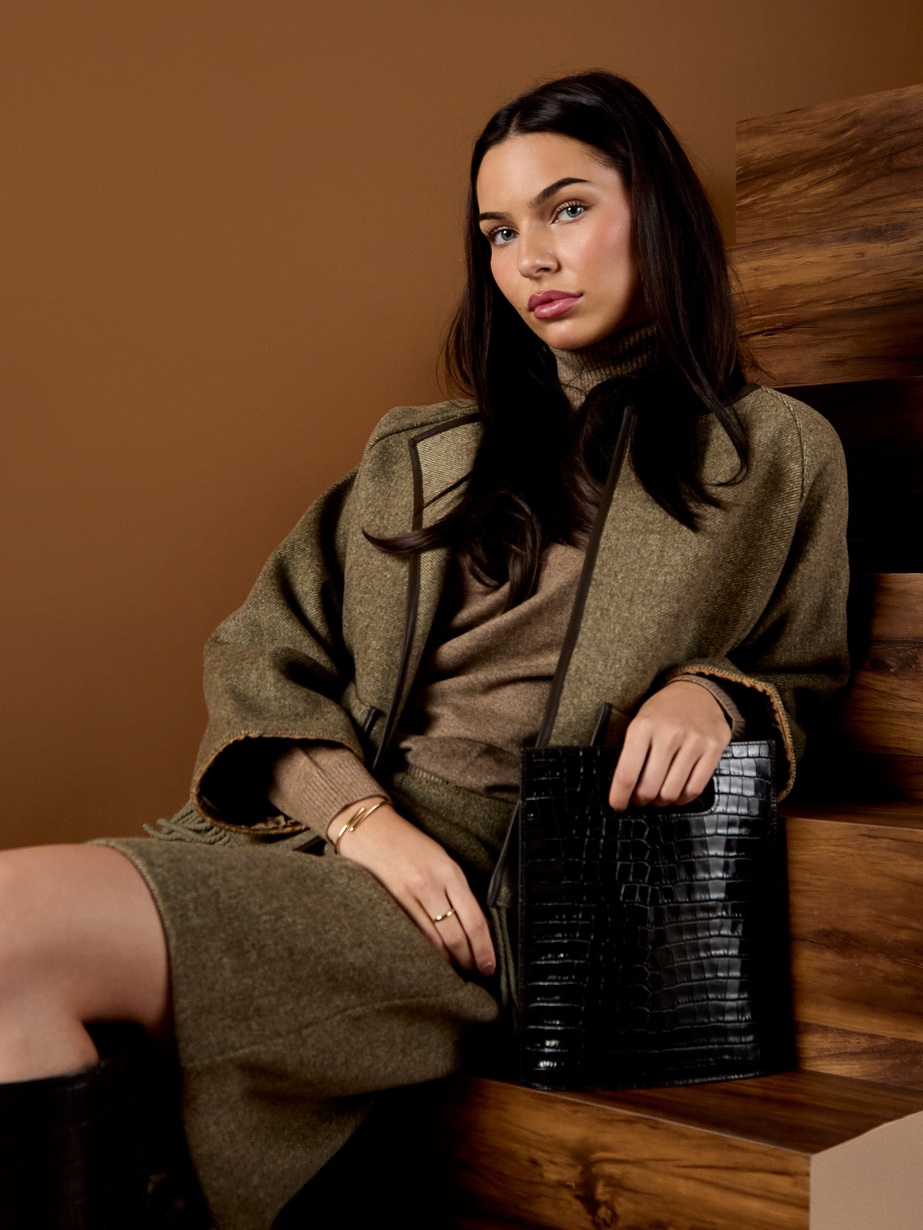 Meredith Wool Blend Tassel Jacket – Olive Herringbone