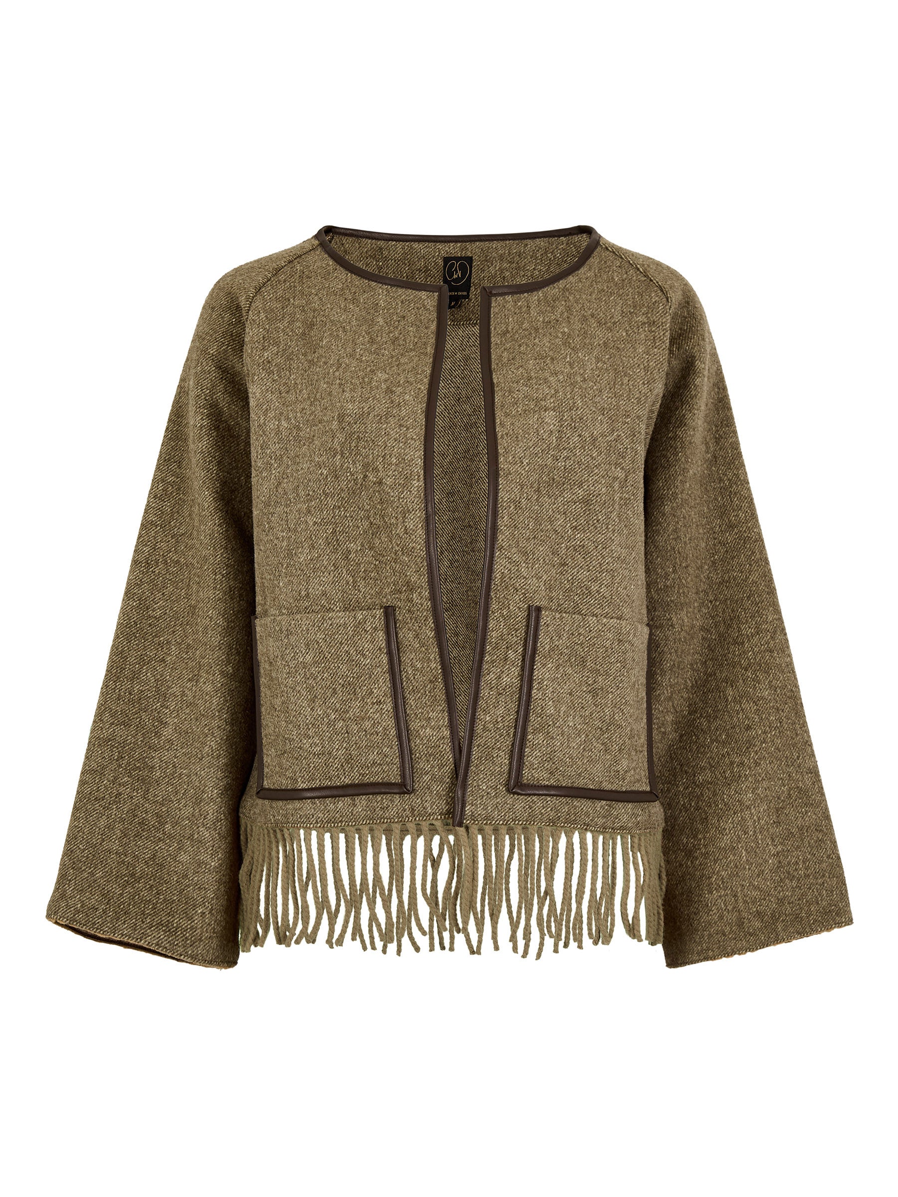 Meredith Wool Blend Tassel Jacket – Olive Herringbone