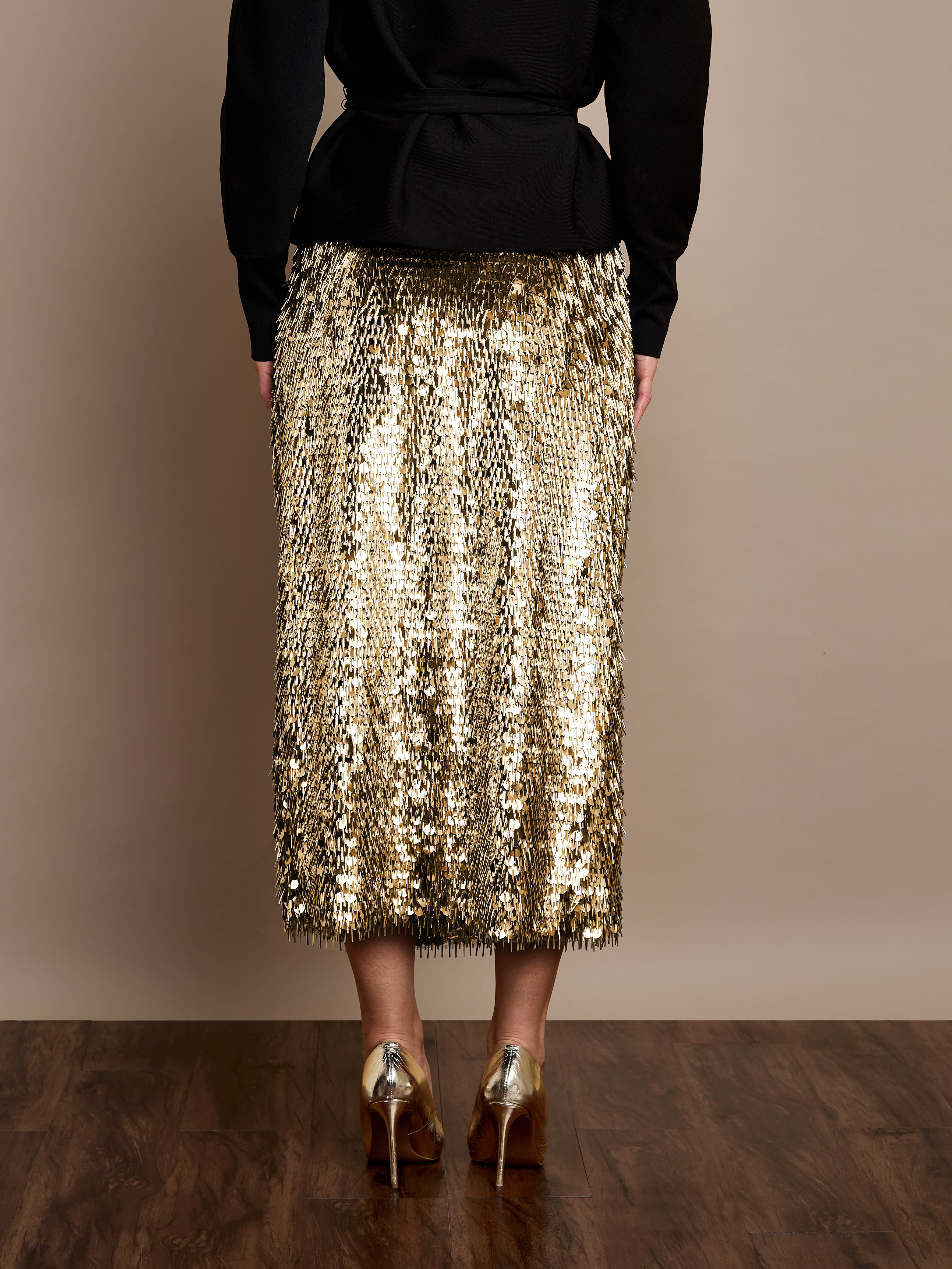 Simone Sequin Skirt Gold