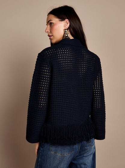 Daria Navy Tassle Cardigan