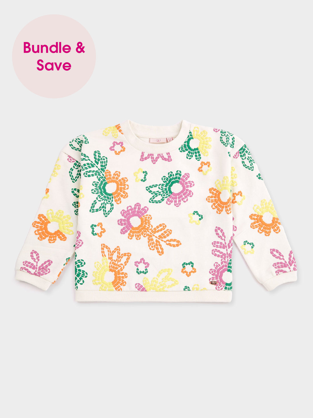 GWD Orla White Floral Print Sweatshirt