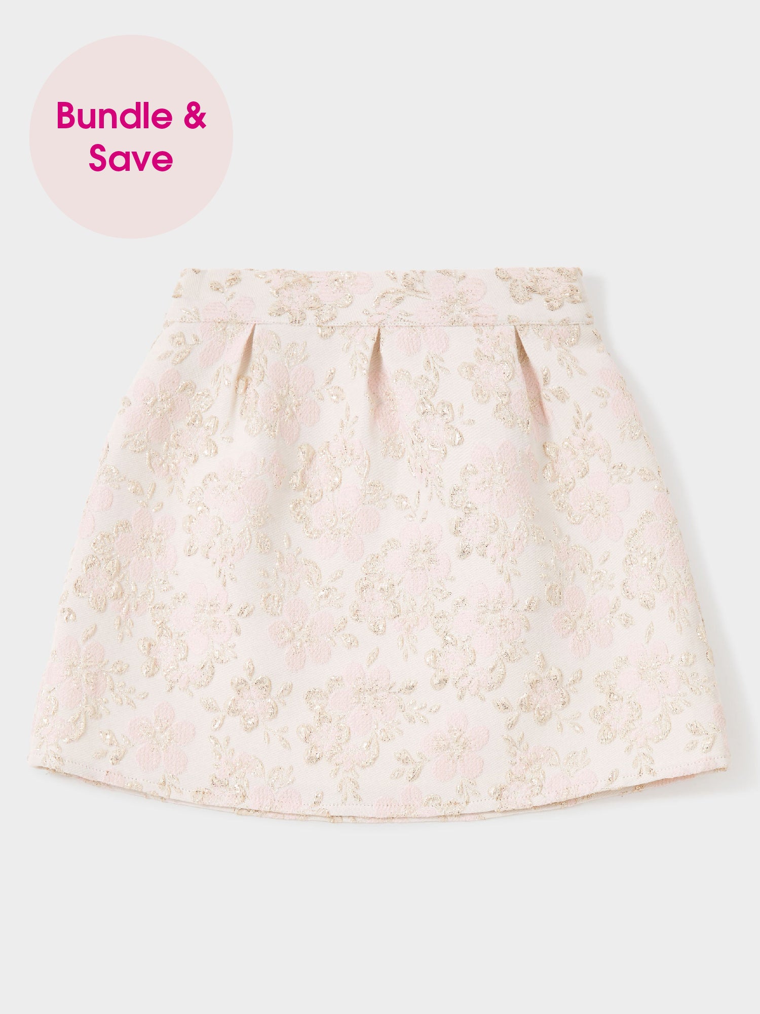GWD Sky Embroidered Metallic Floral Jacquard Skirt
