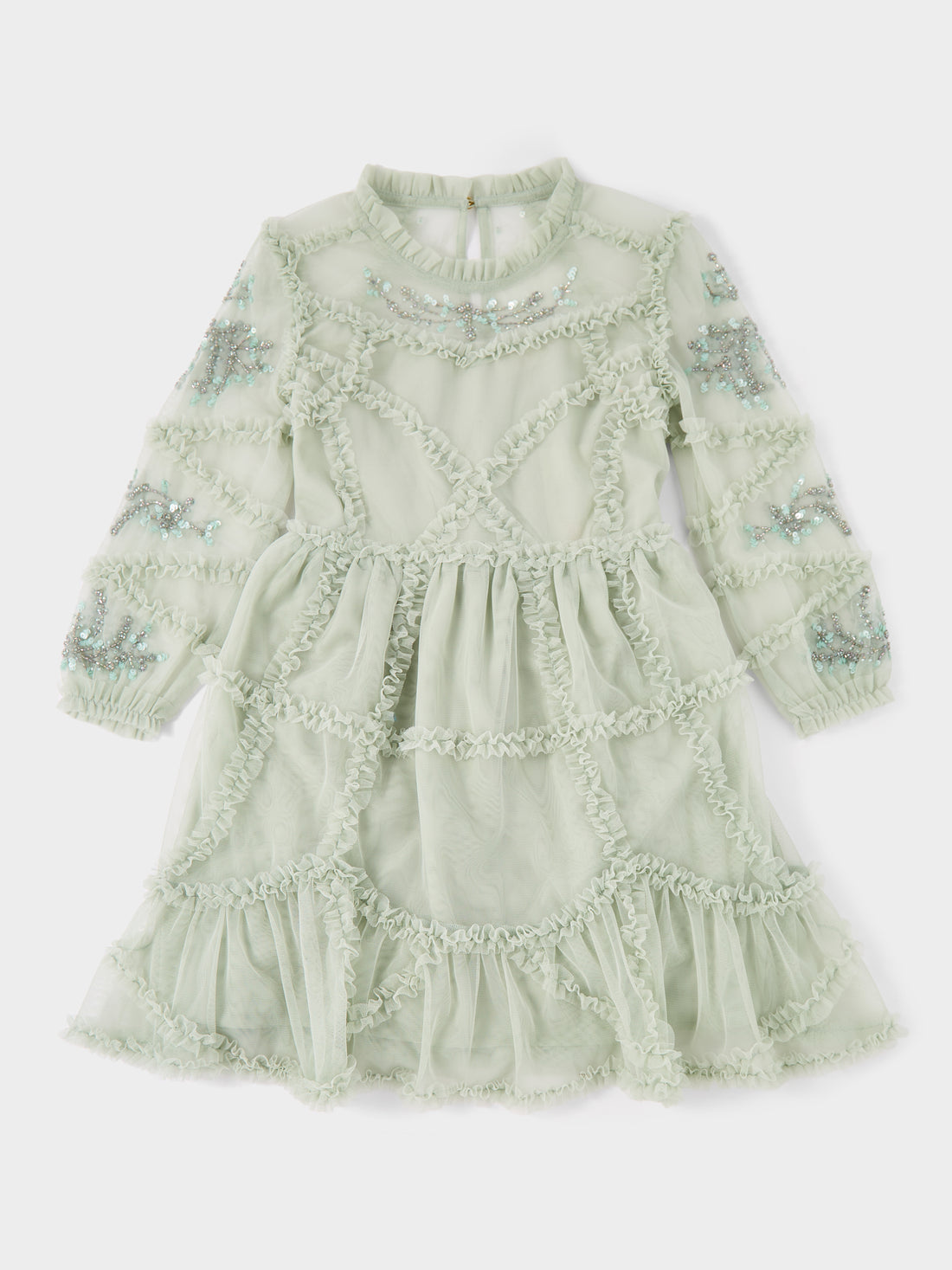 GWD Twyla Long sleeve Mesh Dress Pistachio Green