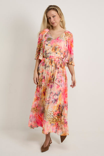 GWD Delphine Floral Print Midi Dress