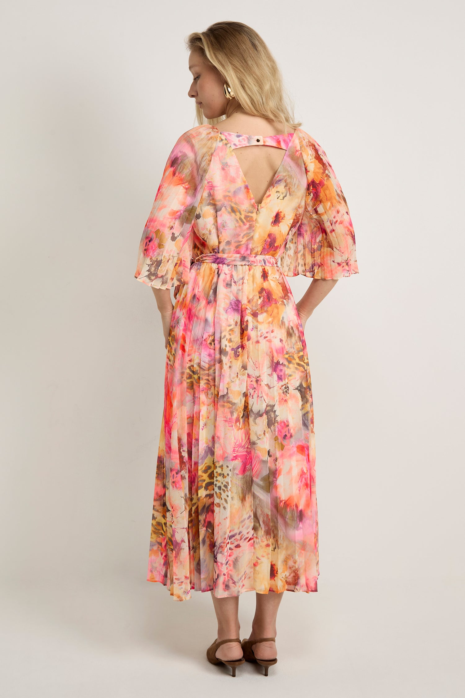 GWD Delphine Floral Print Midi Dress