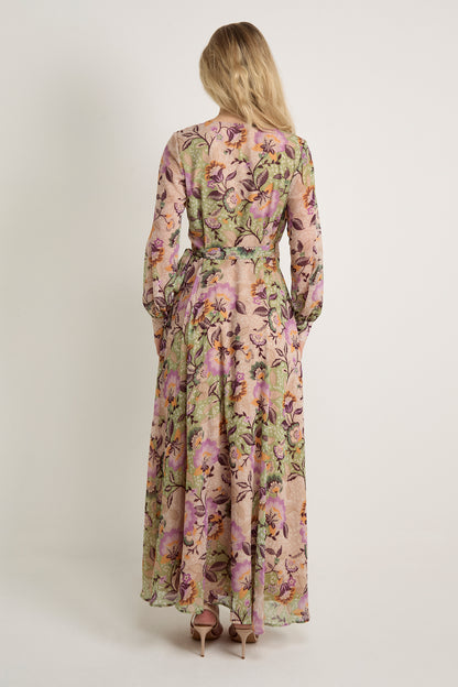 GWD Claudina Floral Print Maxi Wrap Dress