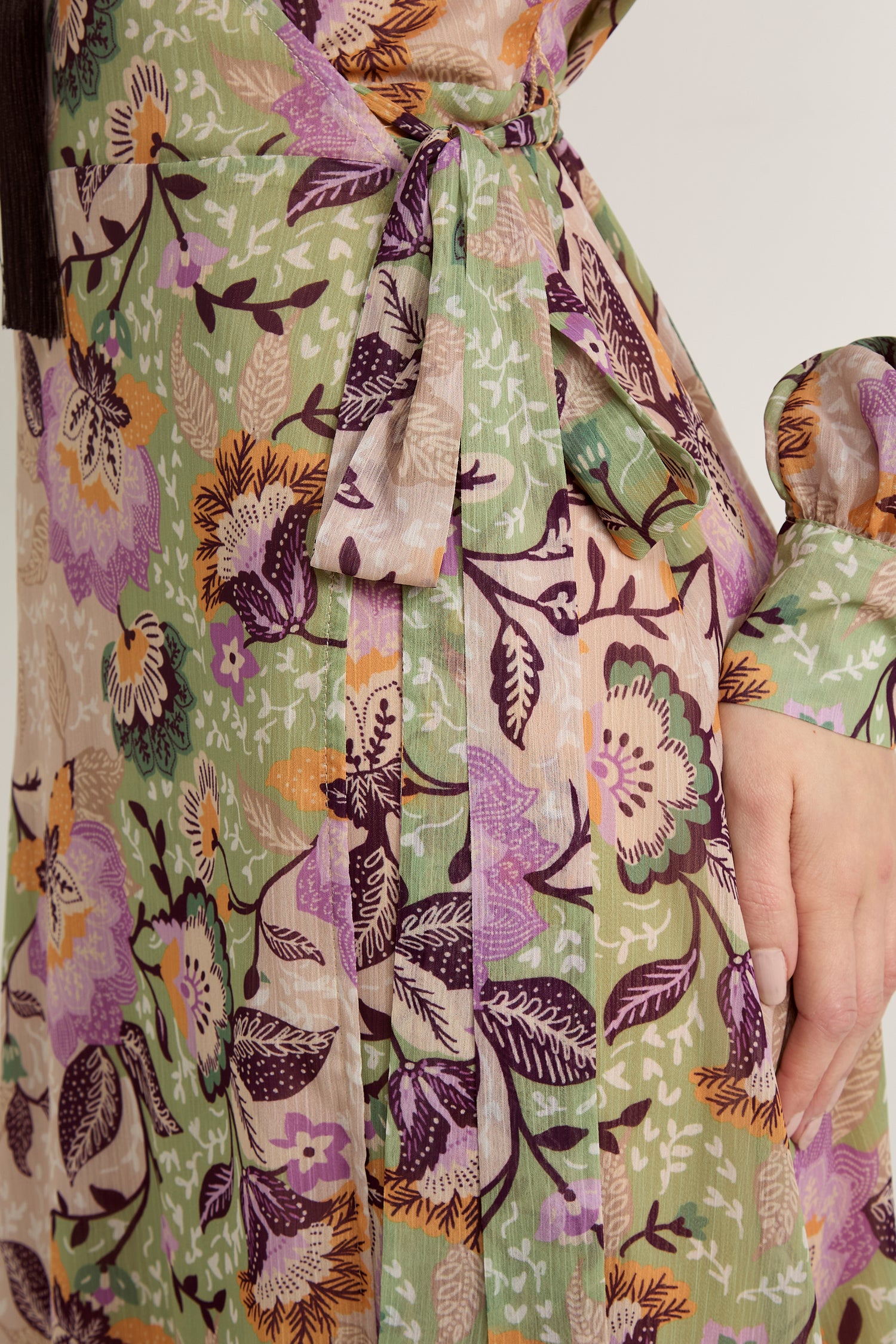 GWD Claudina Floral Print Maxi Wrap Dress