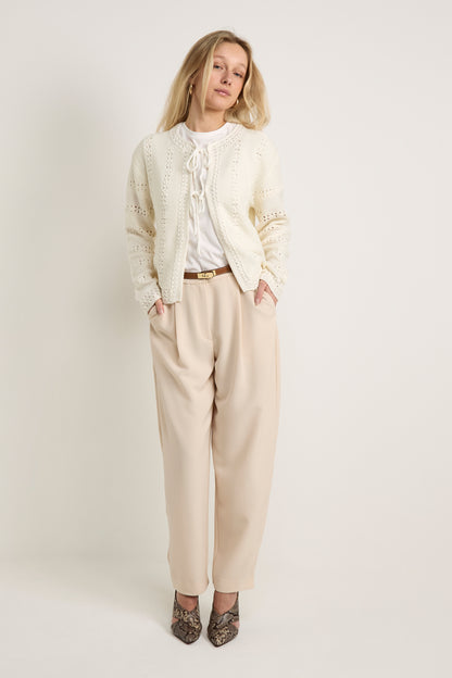 GWD Malika Cream Wide Leg Trouser