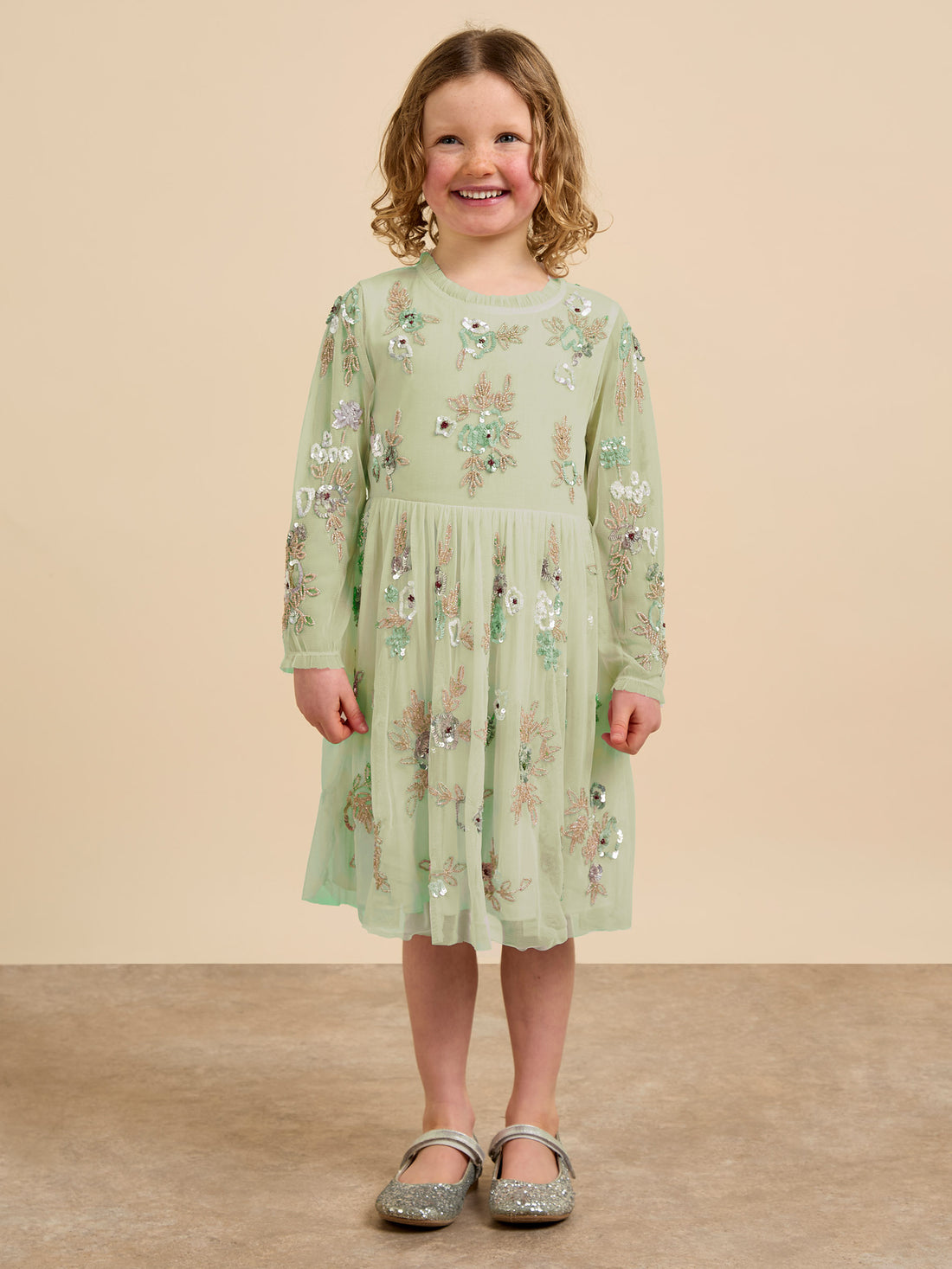 GWD Aimee Sequin Embellished Sage Dress