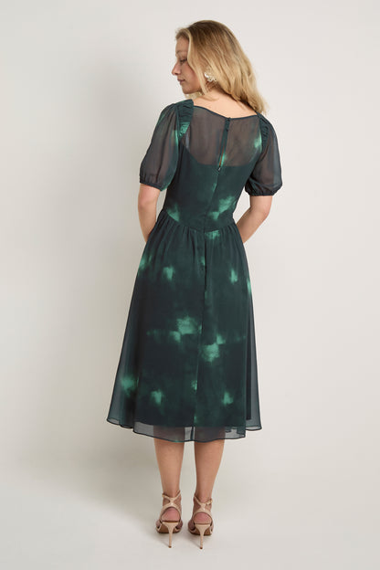 GWD Calla Green Printed Midi Dress