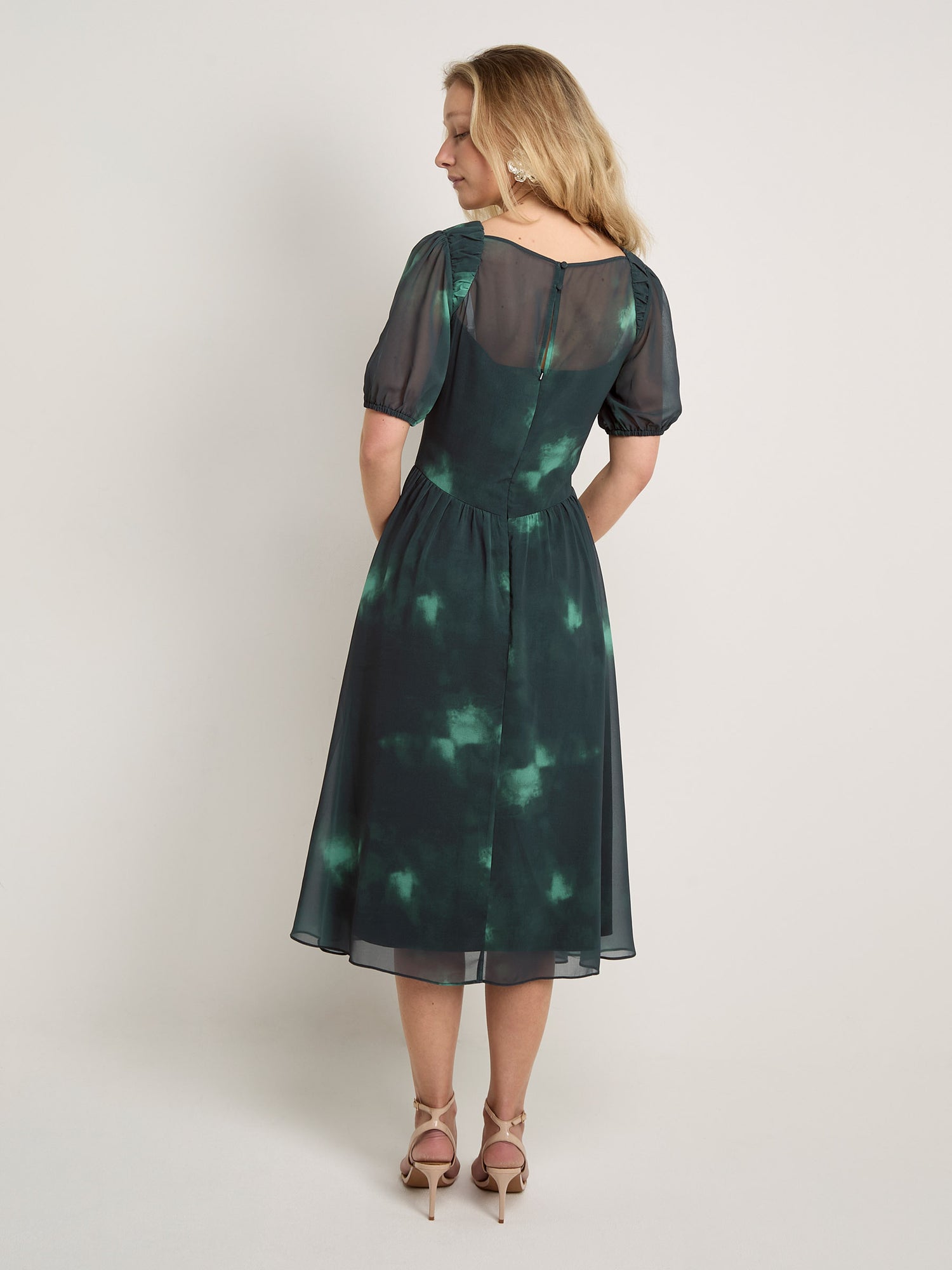 GWD Calla Green Printed Midi Dress