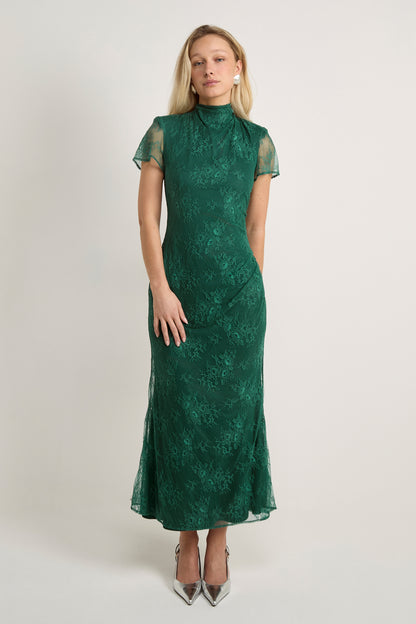 GWD Gracie Green Lace Maxi Dress