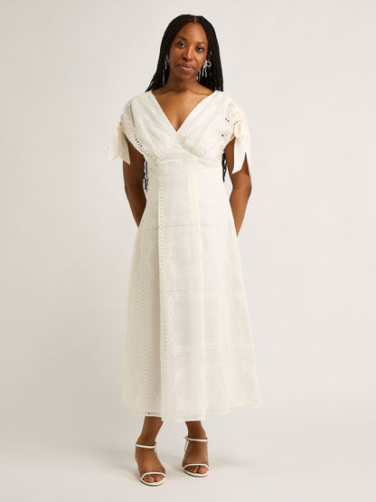 GWD Petula Embroidered White Midi Dress