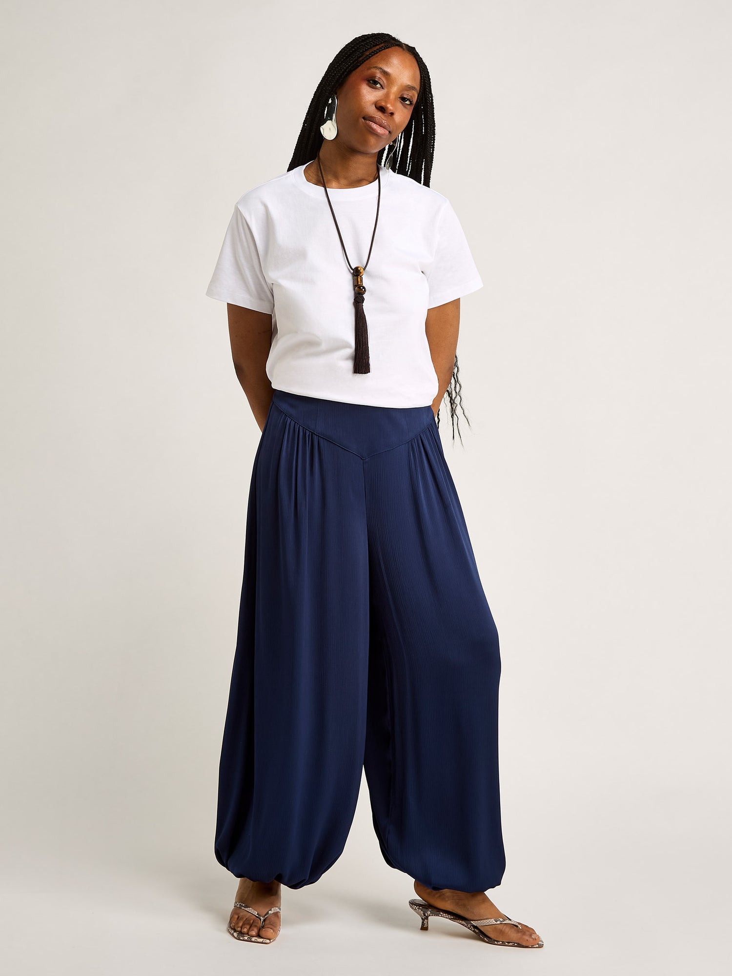 GWD Tula Satin Trouser Navy