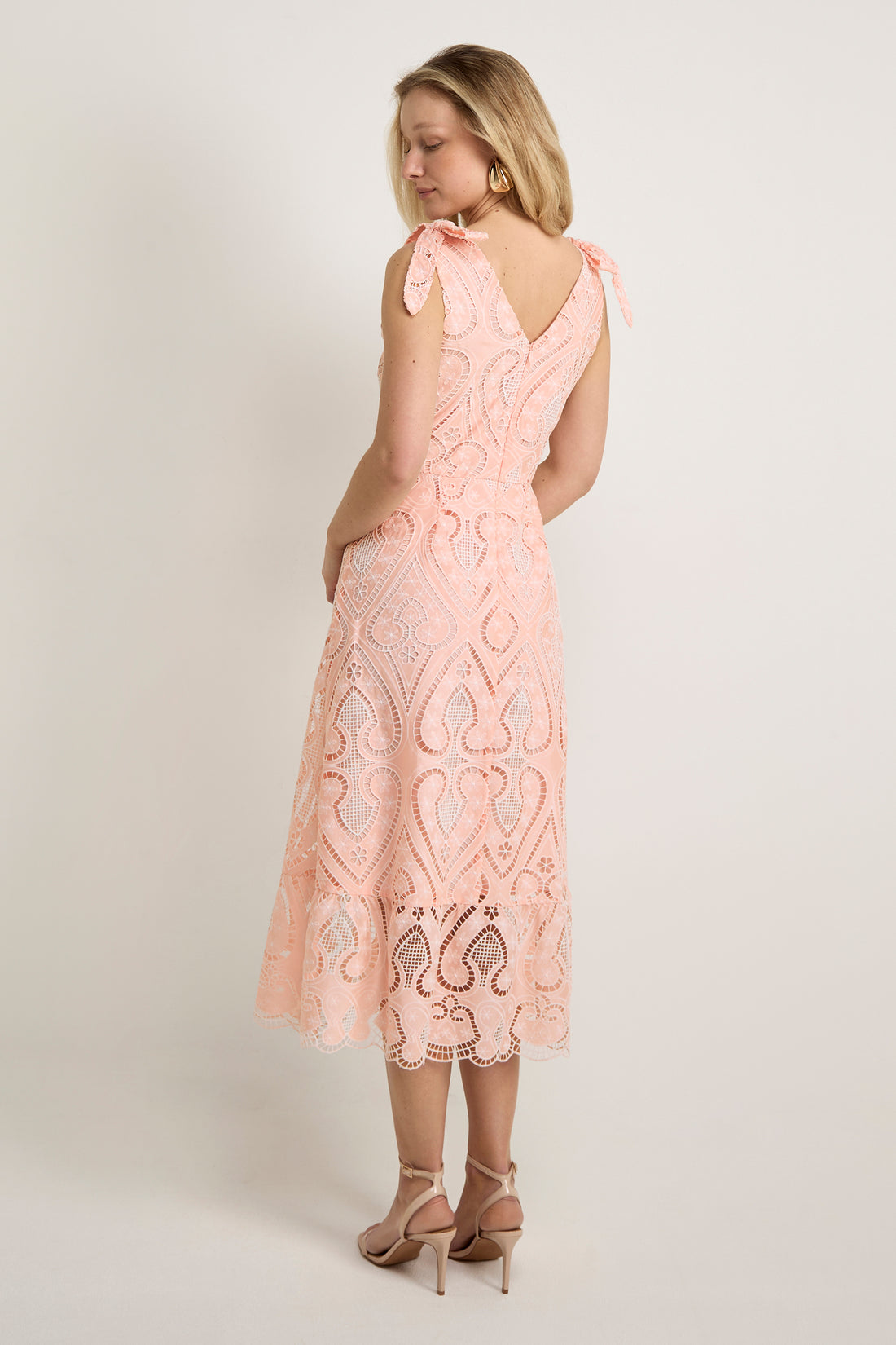 GWD Doris Pink Lace Midi Dress