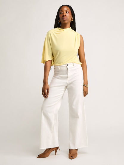 GWD Dottie White Wide Leg Denim Jean