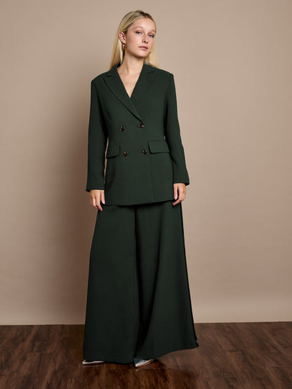 Winter Taylor Green Velvet Trim Jacket