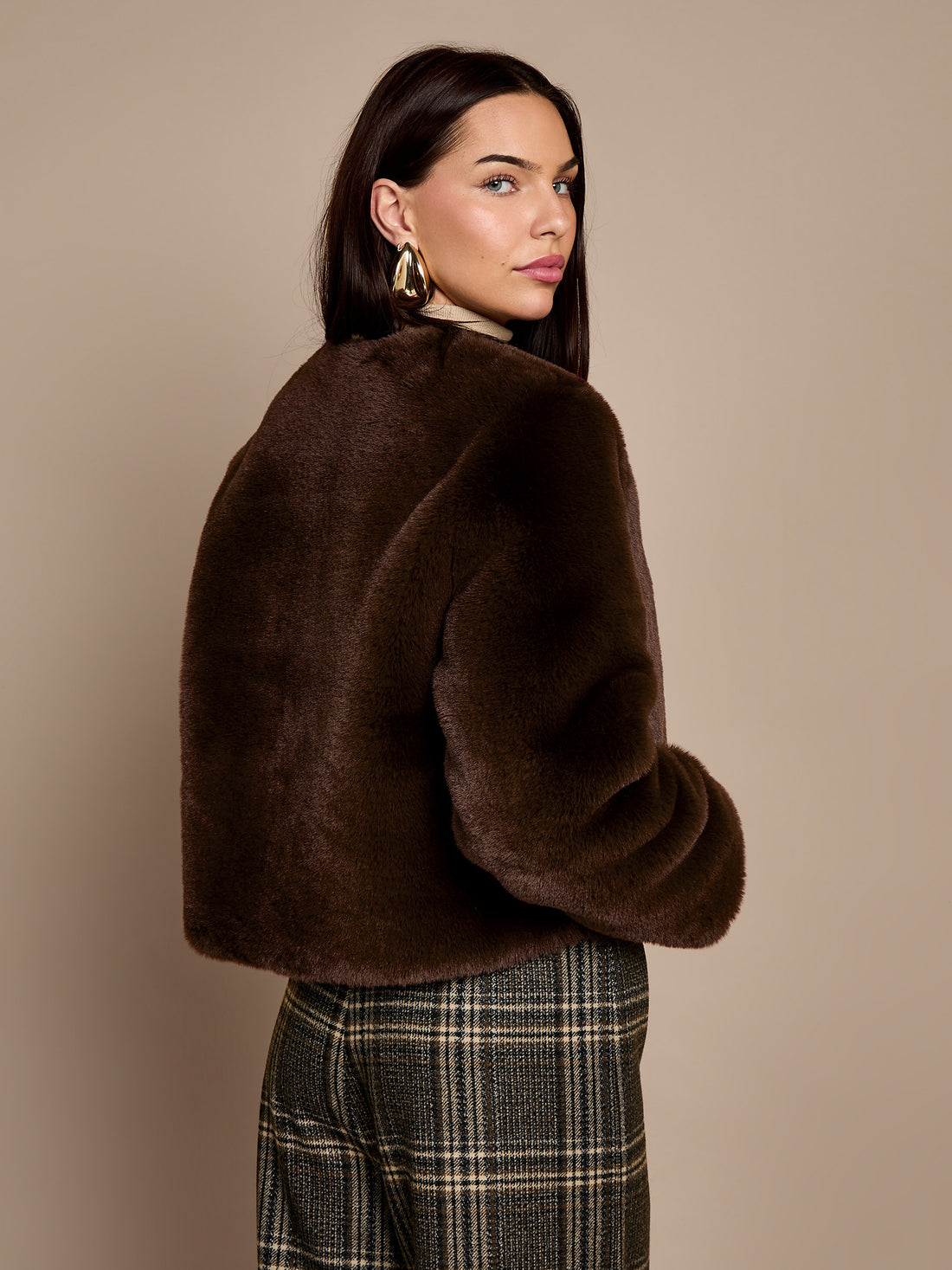 Reece Faux Fur Chocolate Brown Jacket