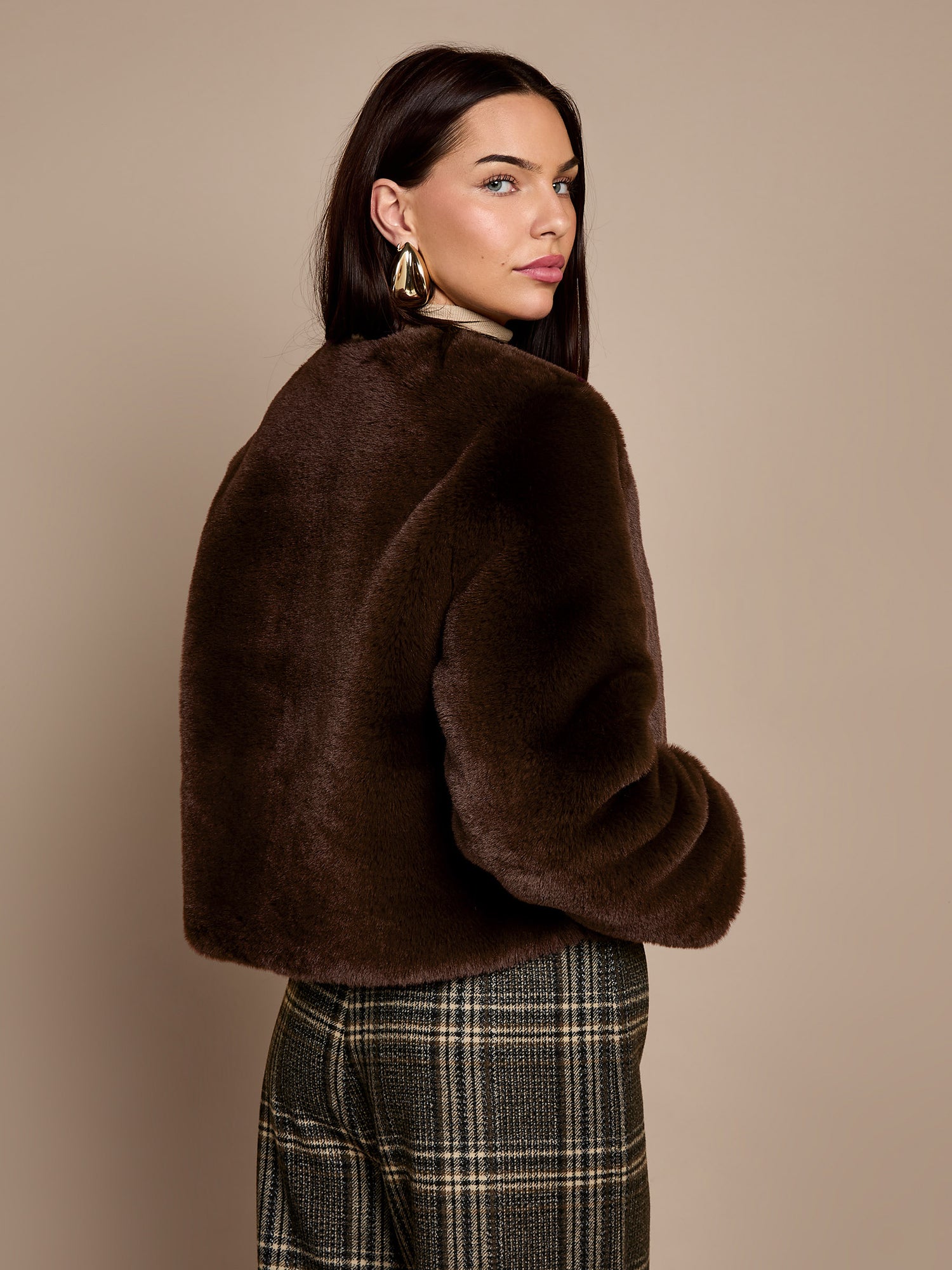 Reece Faux Fur Chocolate Brown Jacket