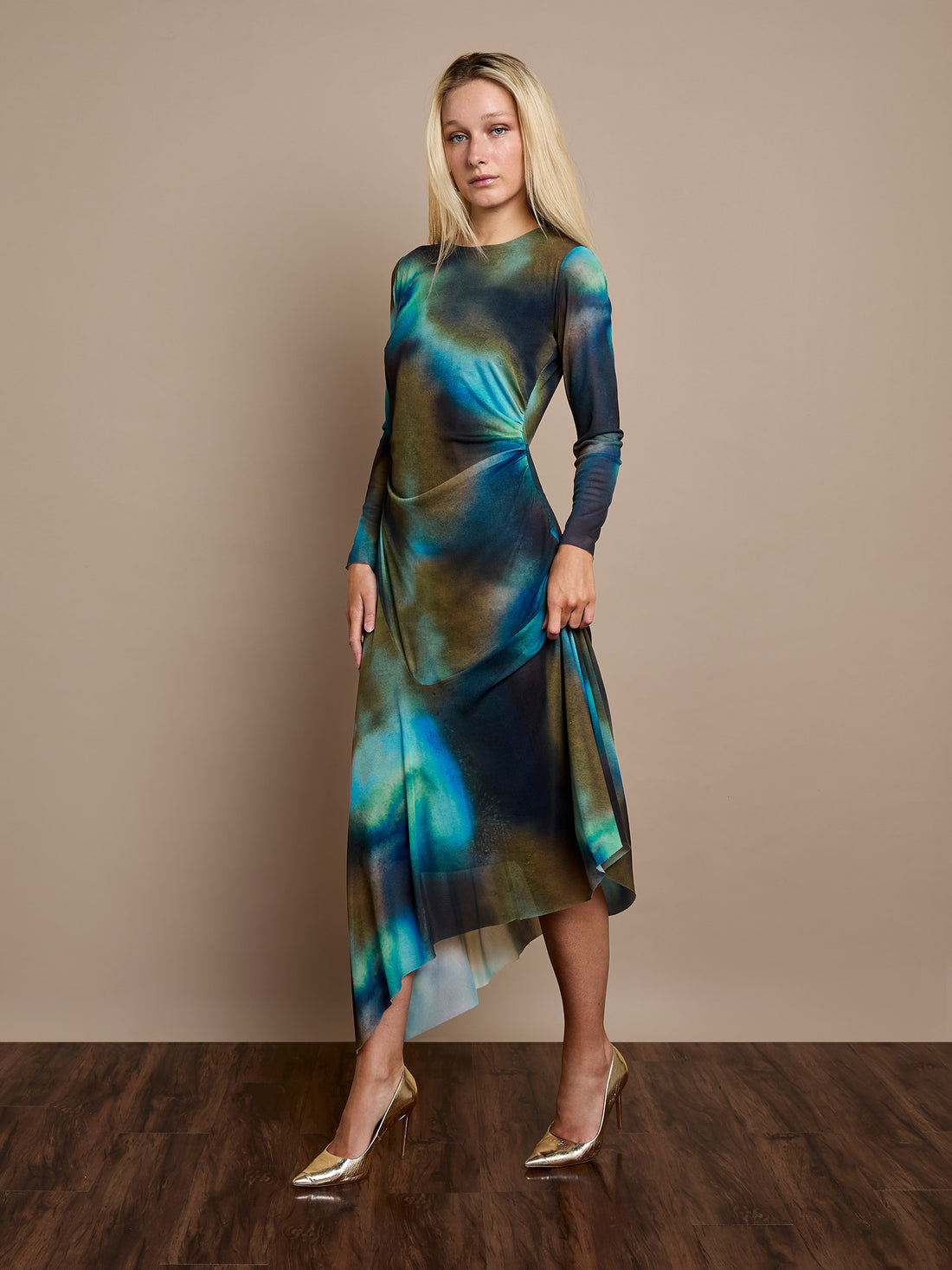 Yaslyn Printed Mesh Dress