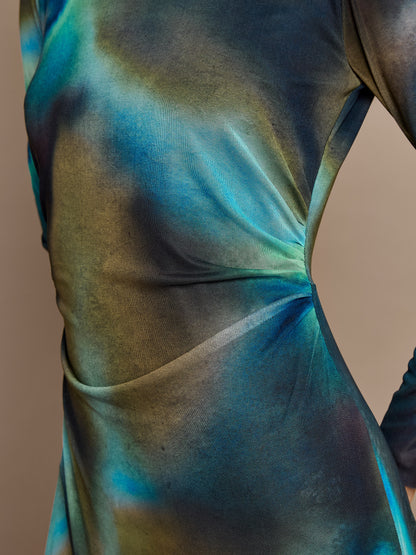 Yaslyn Printed Mesh Dress