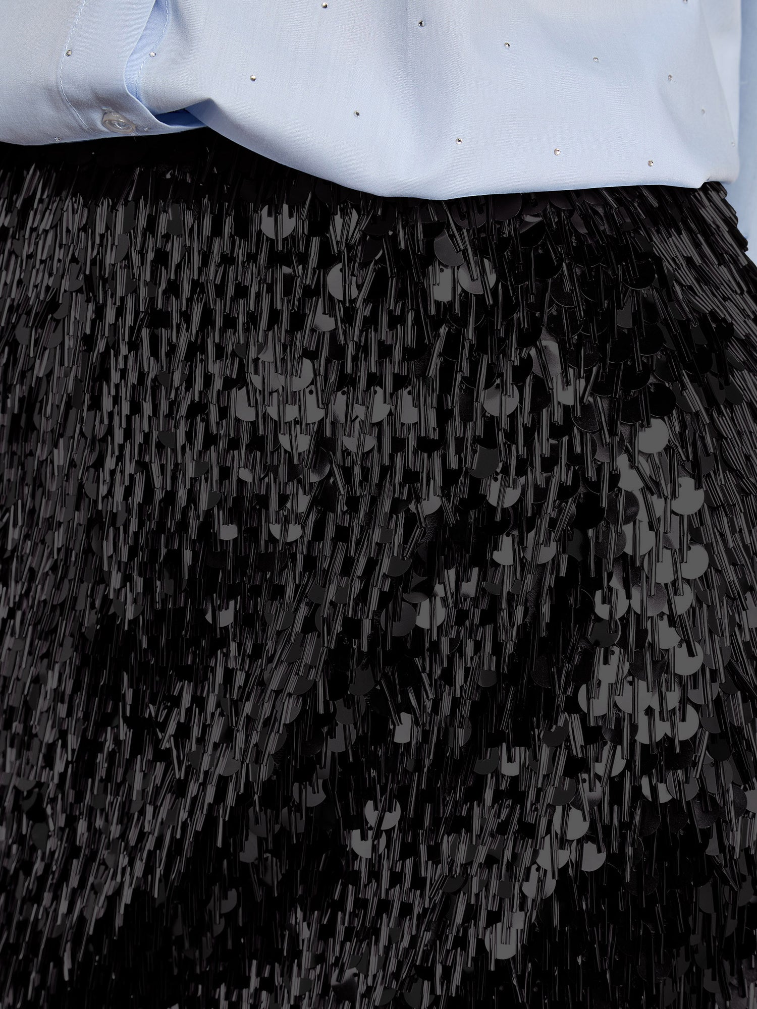 Simone Midi Sequin Skirt Black