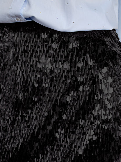 Simone Midi Sequin Skirt Black