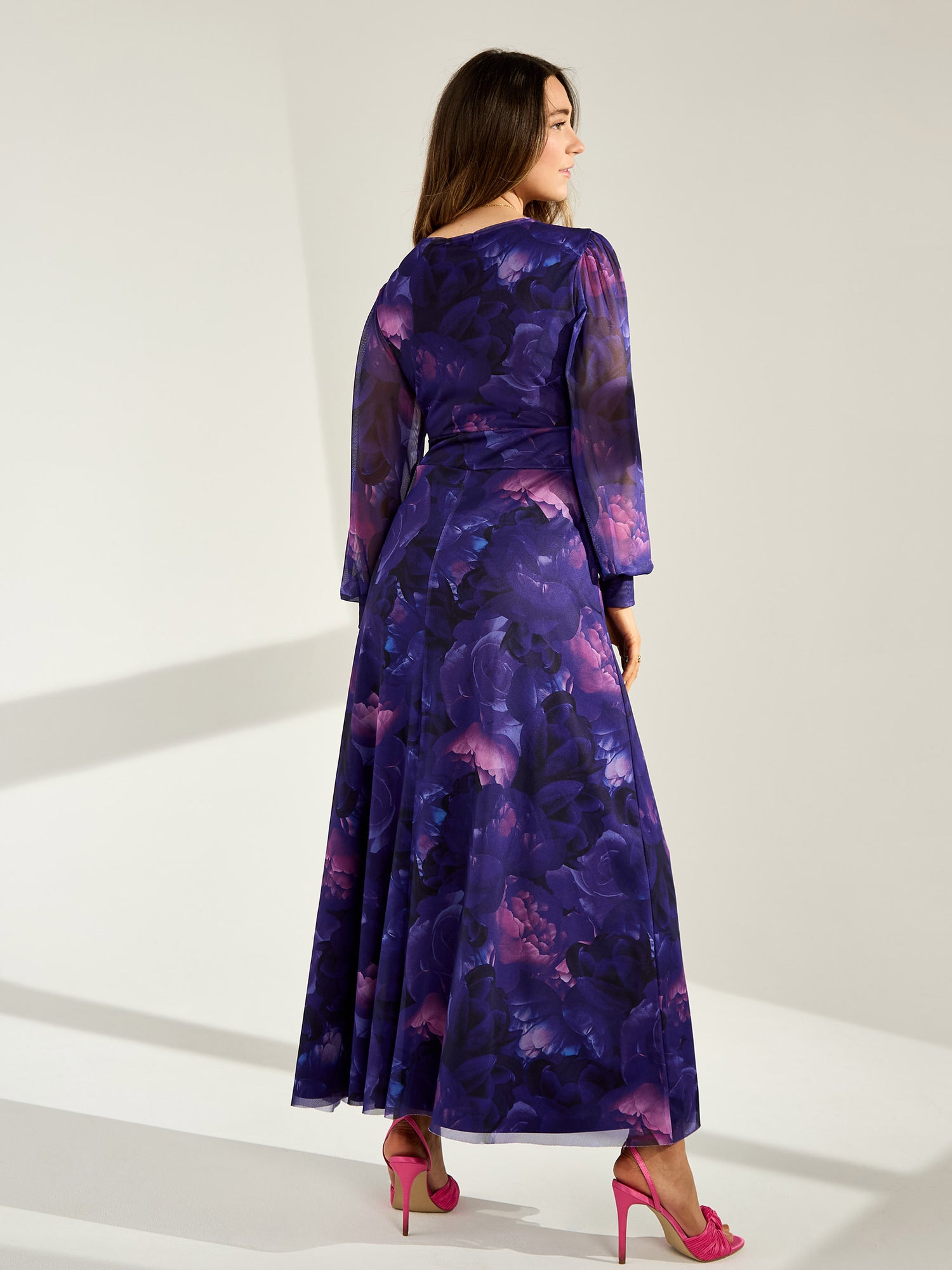 GWD Genevieve Purple Multi Print Maxi Dress