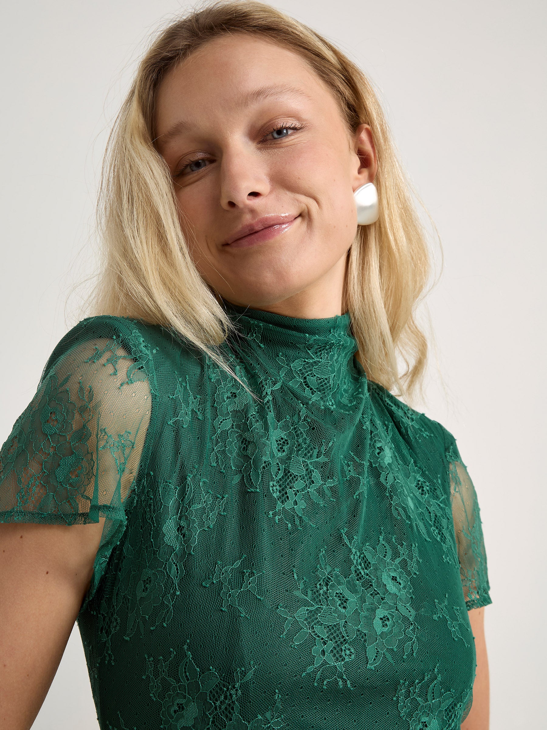 GWD Gracie Green Lace Maxi Dress