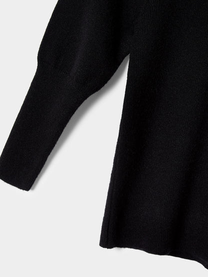 Girls Hallie Knitted Top Ruffle Neck Jumper Available in Black and Cream