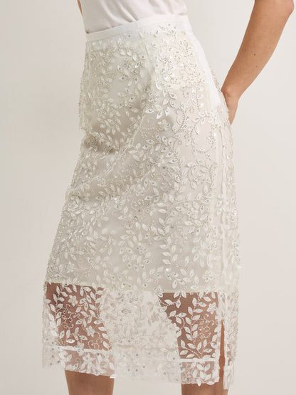 GWD Imara Floral Embroidery, Sheer Sparkle Skirt