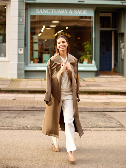 GWD Imara Floral Embroidery, Sheer Mesh Sparkle Top