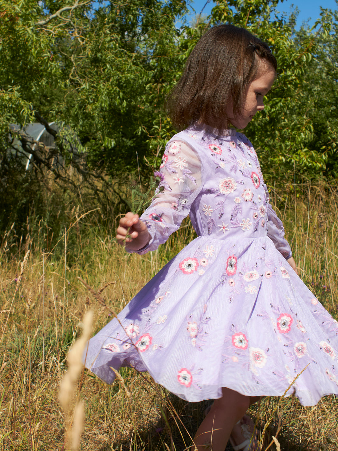 GWD Jazz Lilac Embroidered Dress