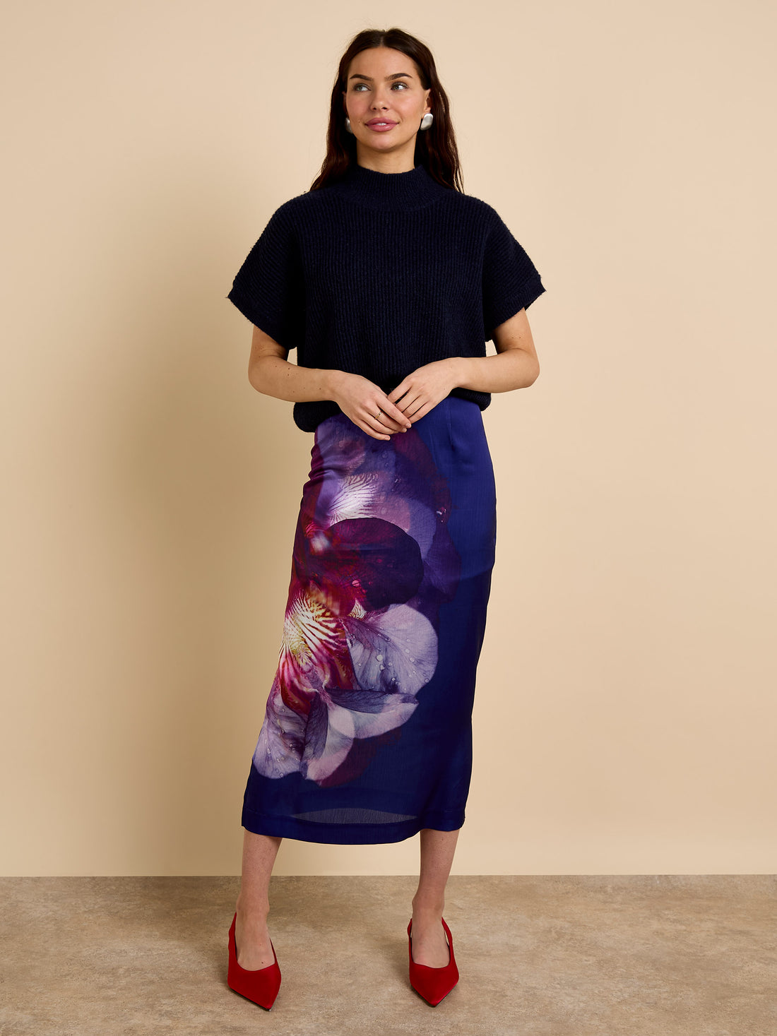 GWD Jessie Floral Printed Midi Skirt